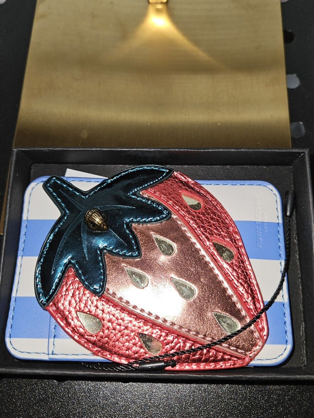 Kurt Geiger London Metallic Strawberry Card Wallet